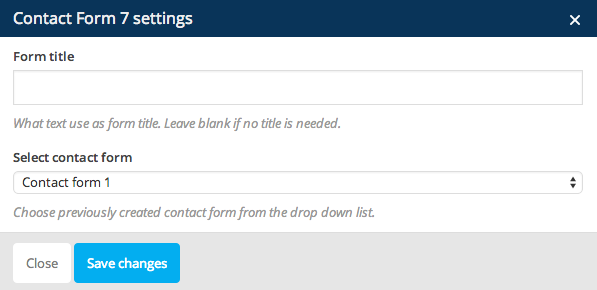 Contact Form Settings