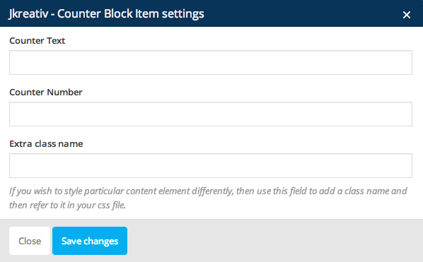 JKreativ - Counter Block Item Settings