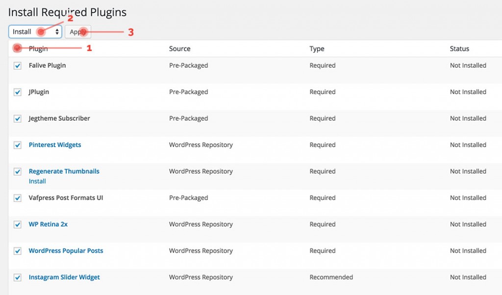 Required Plugins – Jegtheme Support & Documentation